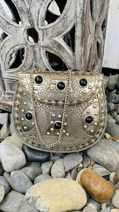 CLEARANCE!!  Bohemian style handcrafted metal / Brass Clutch #90621