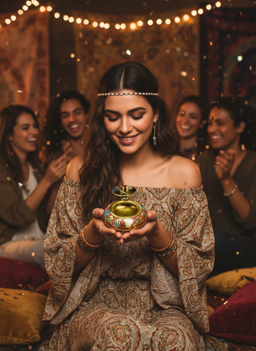 Bohemian style handcrafted Ash Tray # ASH921