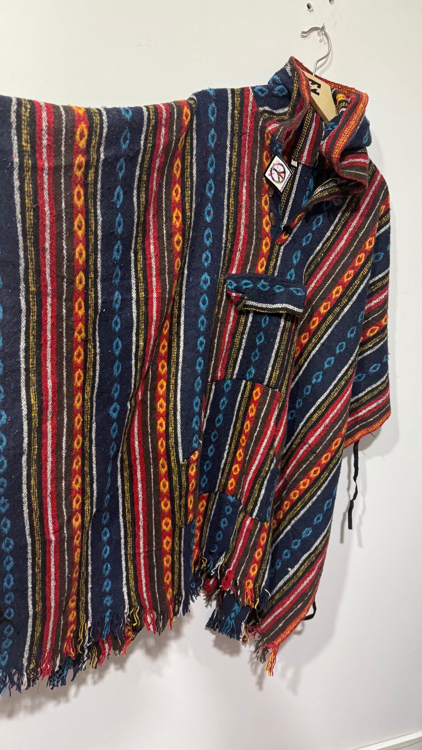 Bohemian style handcrafted Hoodie UNISEX Gheri poncho #01570