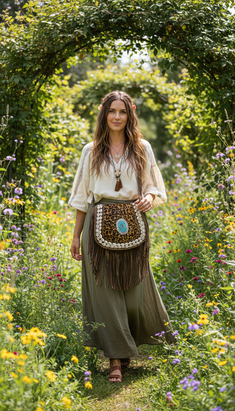 BOHO HANDCRAFTED GENUINE SUEDE LEATHER BAG #205557