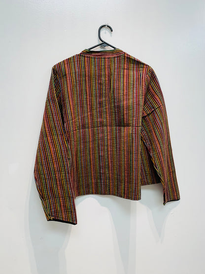 Handcrafted Reversible waist length Quilting Kantha Coat # QUIL030