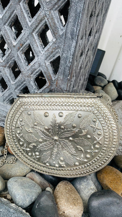 CLEARANCE!!  Bohemian style handcrafted metal / Brass Clutch #90619