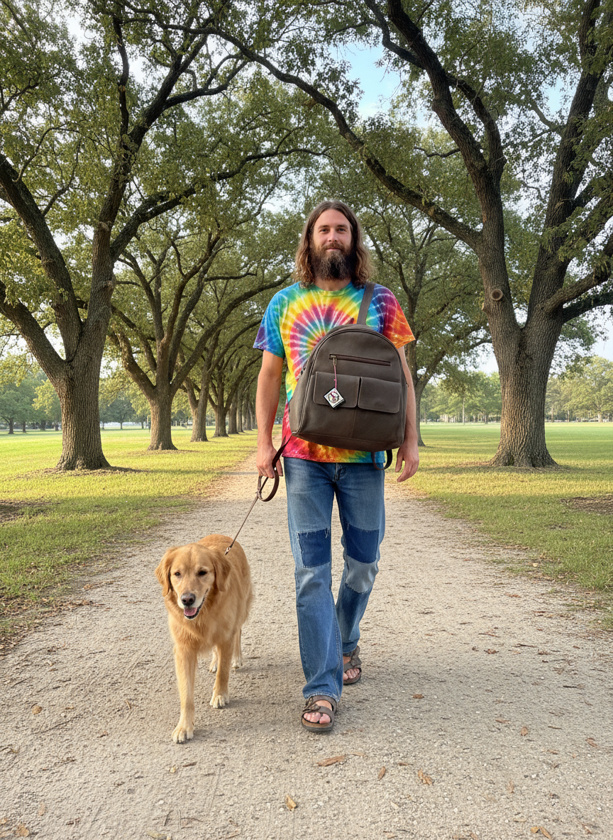 Bohemian style handcrafted Genuine leather Backpack  #4496