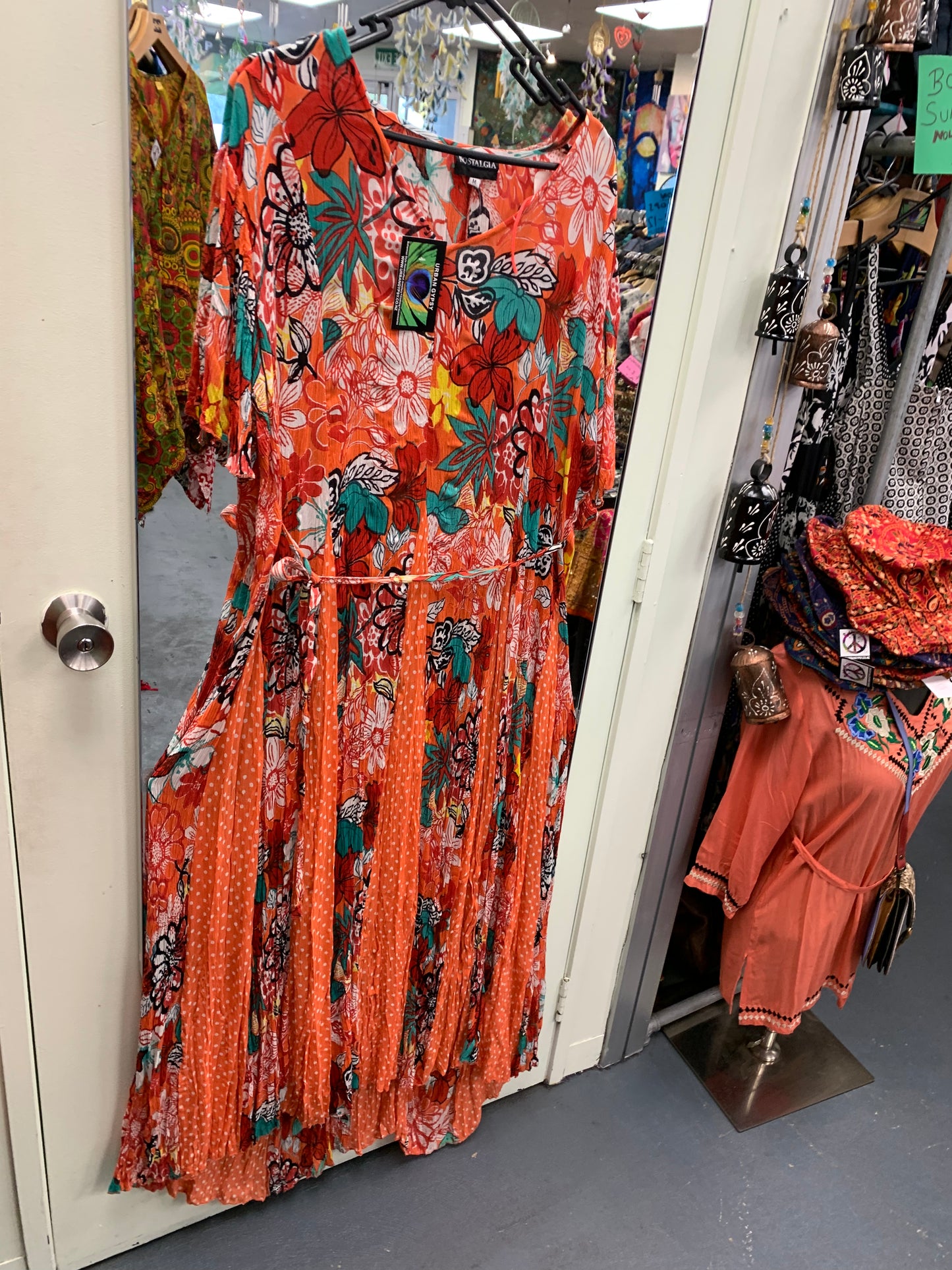 BOHEMIAN STYLE HANDCRAFTED MAXI CRINKLE DRESS #56256