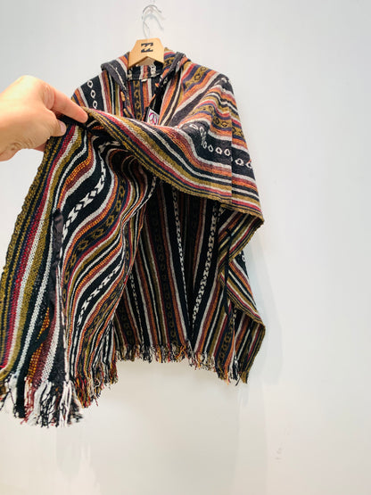 Boho handcrafted Hoodie UNISEX Gheri/ Dari poncho #60”