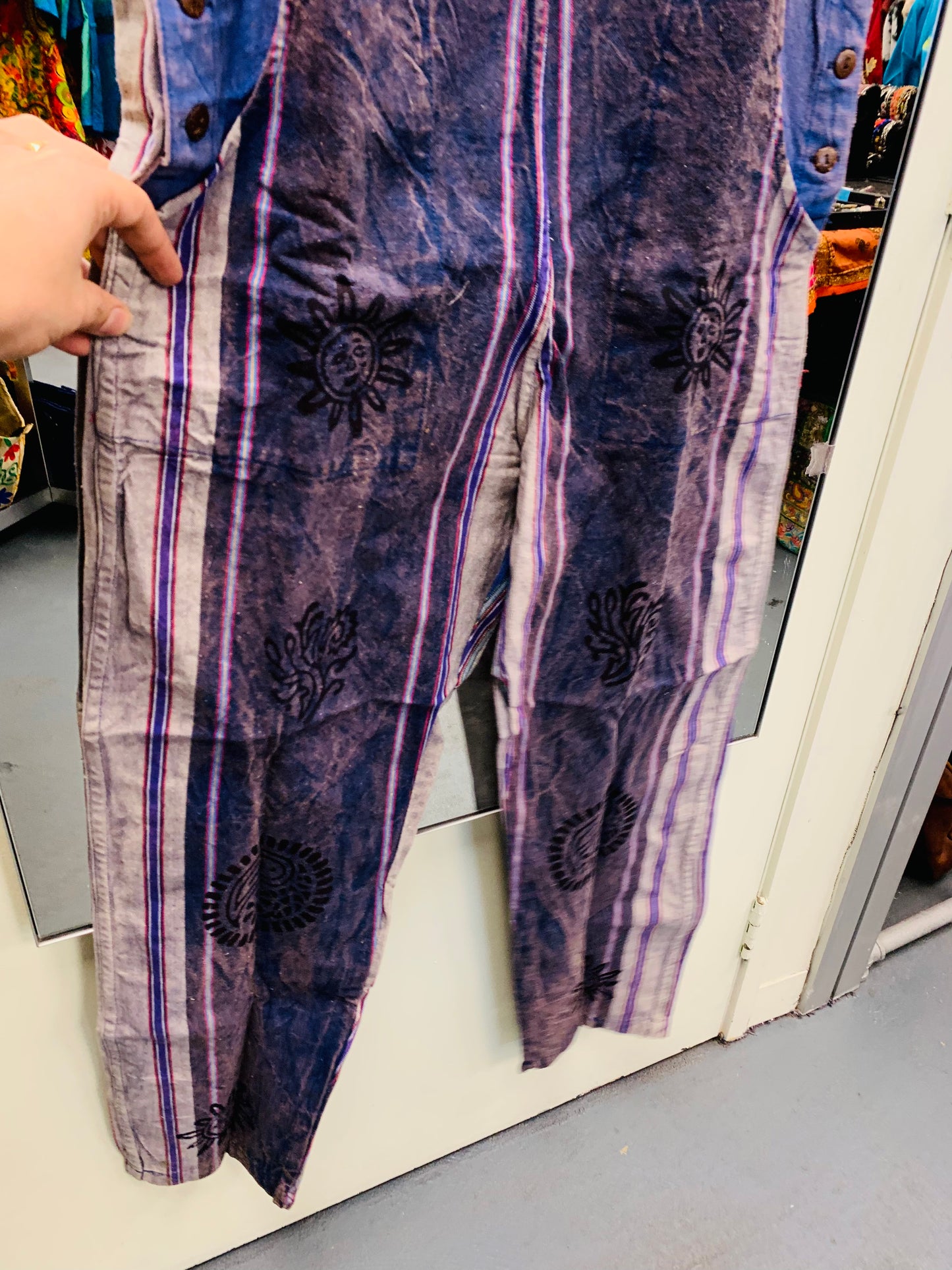 Bohemian Handcrafted Stone wash cotton Overalls/ Dungaree # JUM028