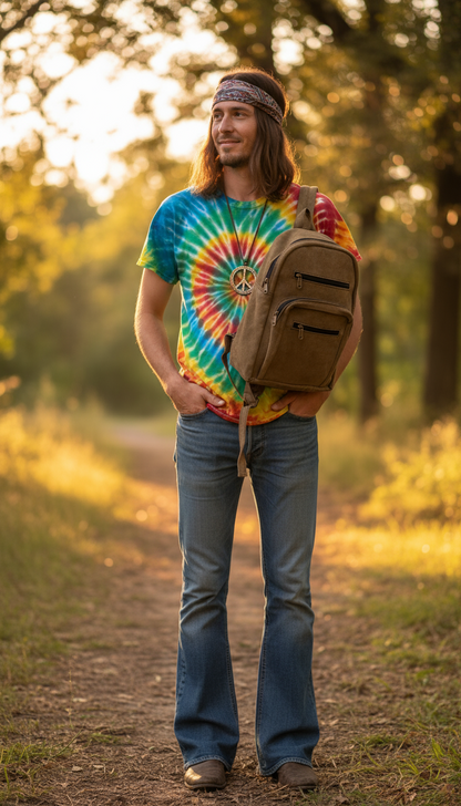 Bohemian style handcrafted Genuine leather Backpack  #5595