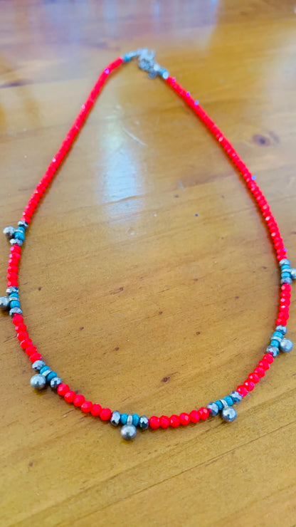 BOHEMIAN STYLE HANDCRAFTED  BEADS NECKLACE #NECK24