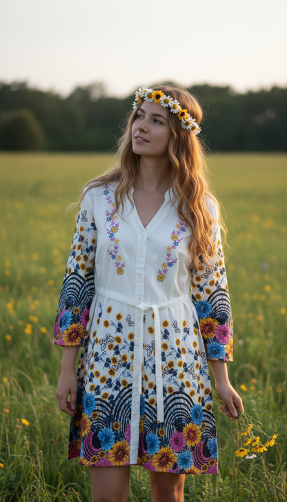 Bohemian style handcrafted dress #DRE4646