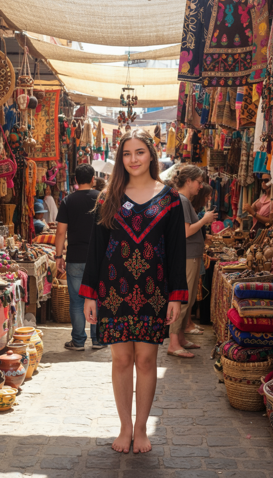 Bohemian handcrafted dress # DRE3568