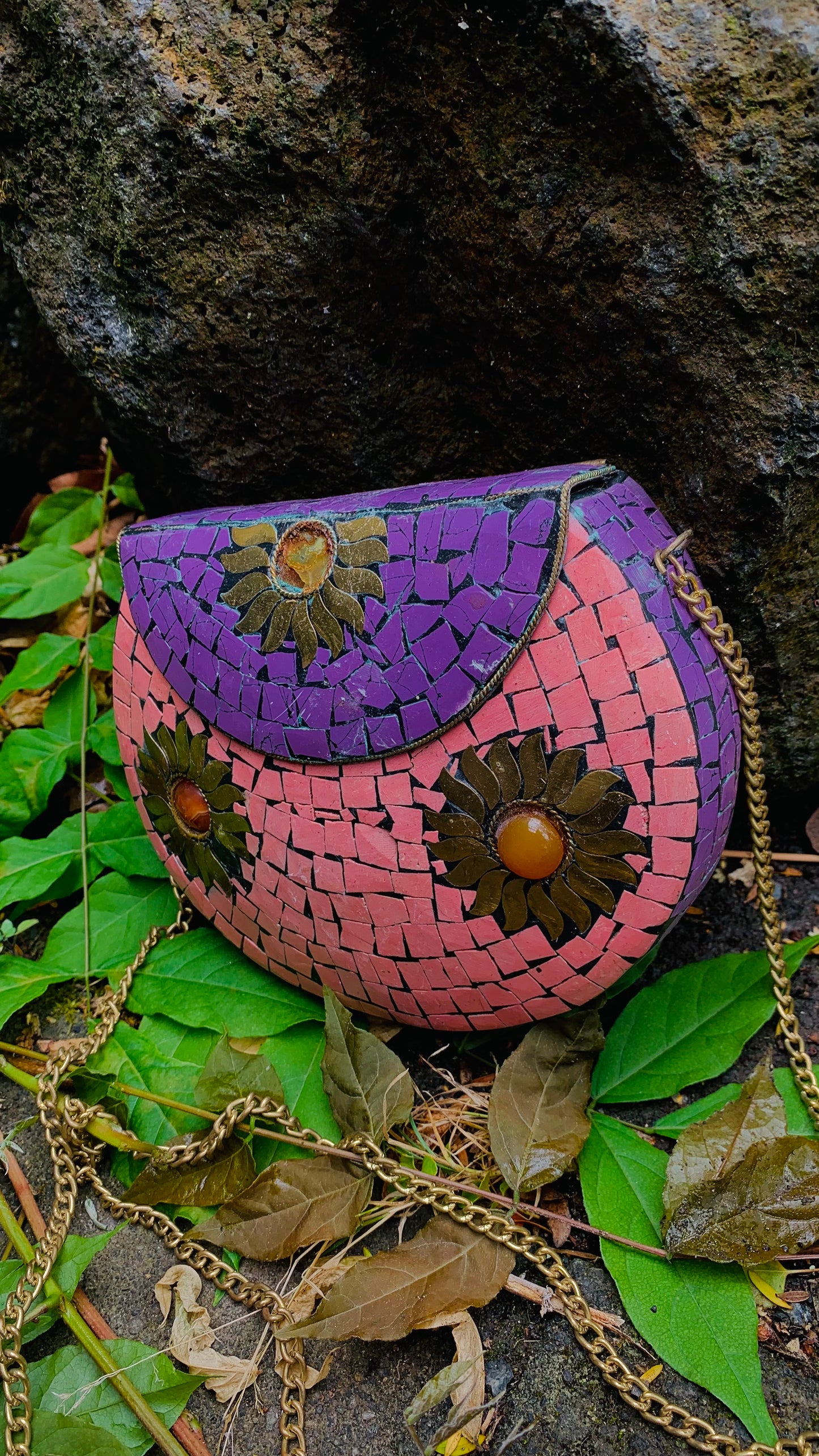 CLEARANCE!!  Bohemian style handcrafted metal / Brass Clutch #906