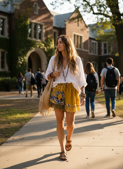 Bohemian style handcrafted short # 3444