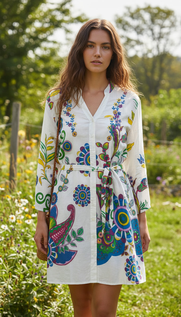 Bohemian style handcrafted dress #DRE4646