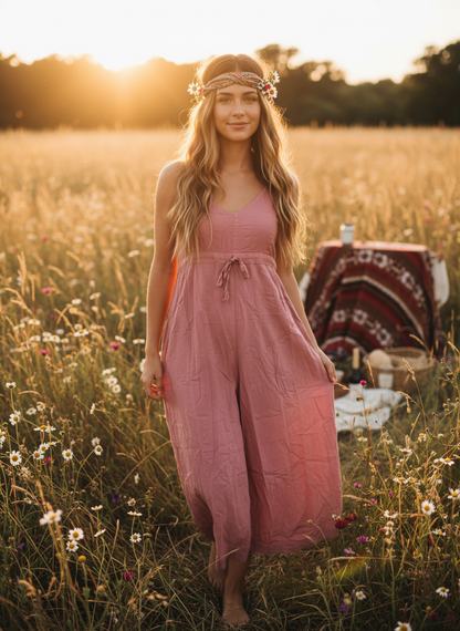 Bohemian Handcrafted  Cotton Jumpsuit / Overalls # JUM021