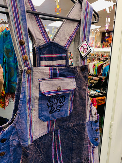Bohemian Handcrafted Stone wash cotton Overalls/ Dungaree # JUM028