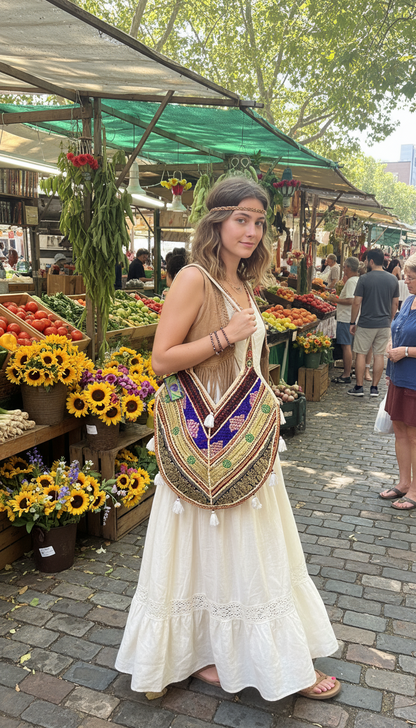 BOHEMIAN HANDCRAFTED TOTE BAG #7783