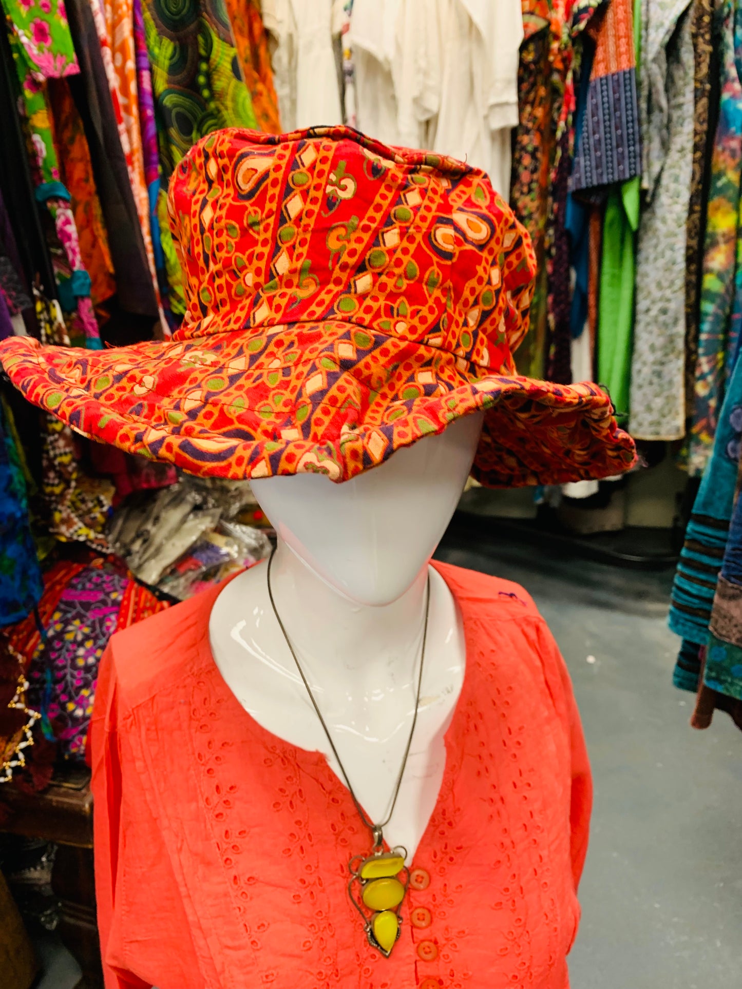 BOHO STYLE HANDCRAFTED REVERSIBLE MANDALA SUN HATS #8462