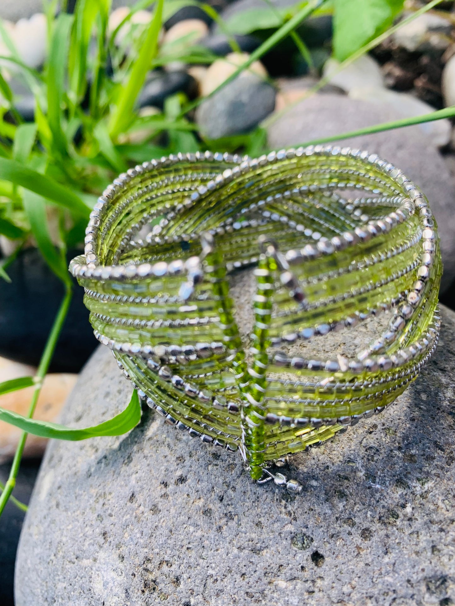 HIPPIE HANDCRAFTED HAND CUFF BEADS BANGLE  #CUFF2283