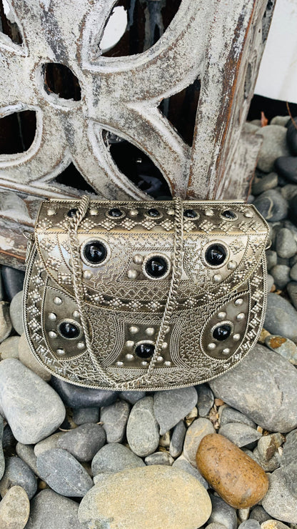 CLEARANCE!!  Bohemian style handcrafted metal / Brass Clutch #90621