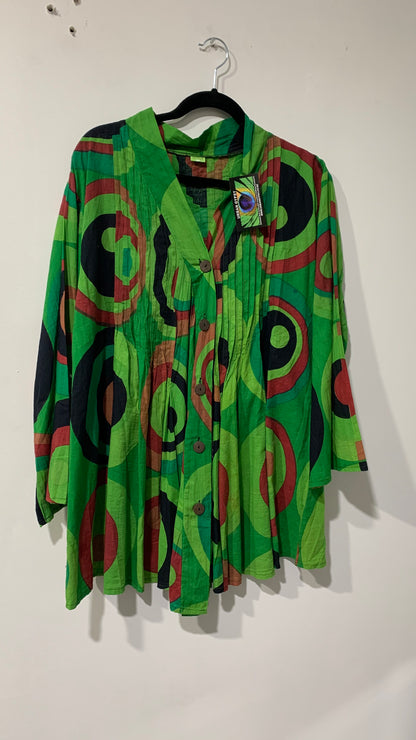 Bohemian style handcrafted cotton Shirt Top #04340