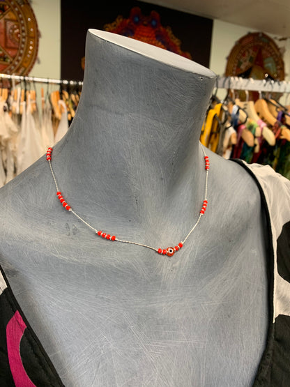 BOHEMIAN STYLE HANDCRAFTED EVIL EYE BEADS NECKLACE #NECK21