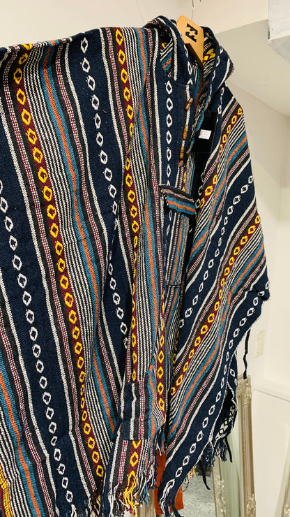 Bohemian style handcrafted Hoodie Gheri poncho  #017343