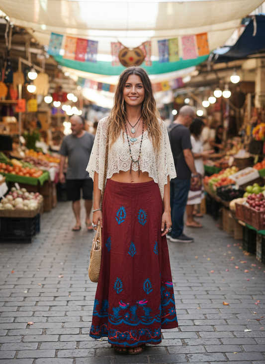 BOHEMIAN STYLE HANDCRAFTED COTTON SKIRTS #19611