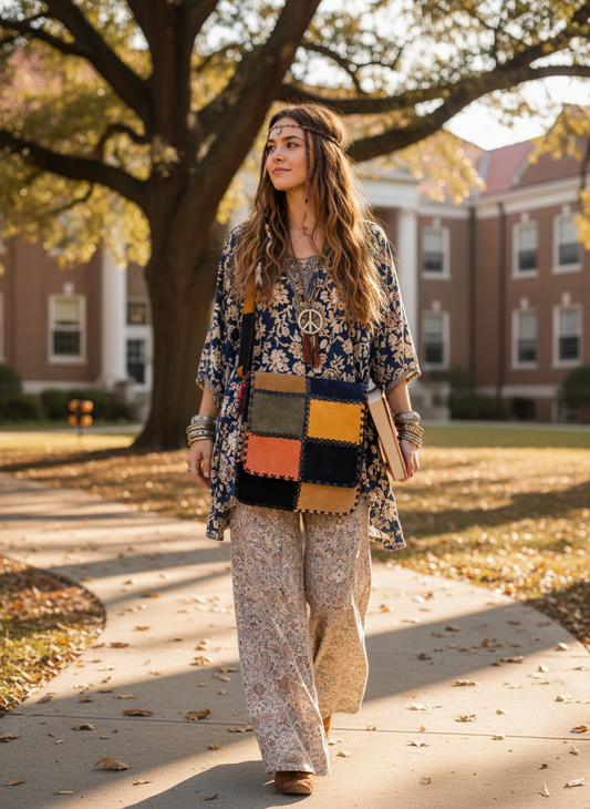 BOHO HANDCRAFTED GENUINE SUEDE LEATHER SACHET BAG #205566