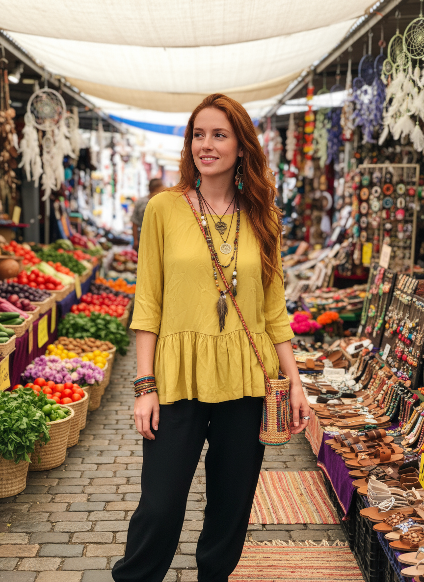 Bohemian style handcrafted Georgette Top #003108