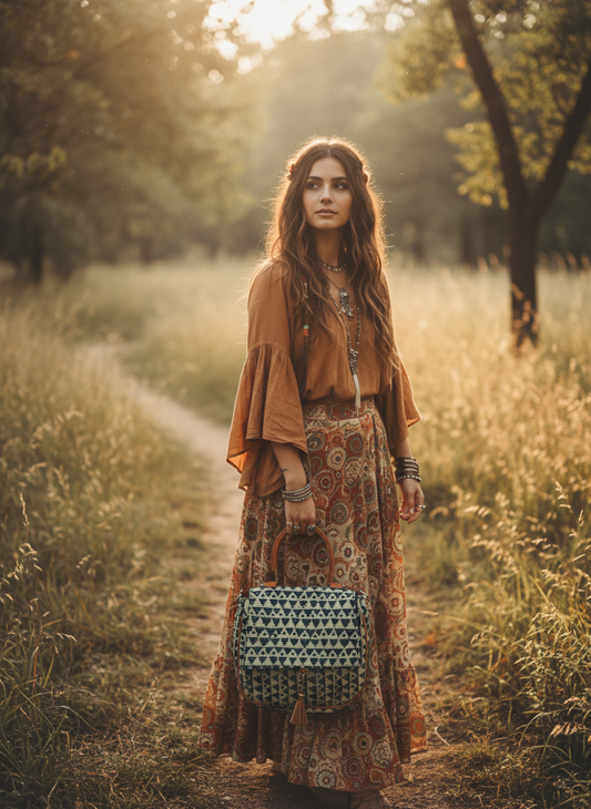 BOHEMIAN STYLE HANDCRAFTED HANDBAG # 33590