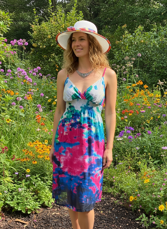 Bohemian style handcrafted Georgette dress