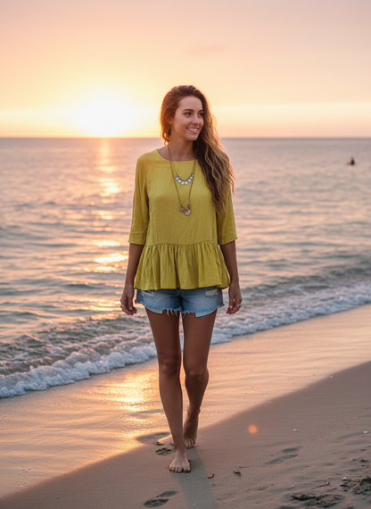 Bohemian style handcrafted Georgette Top #003108