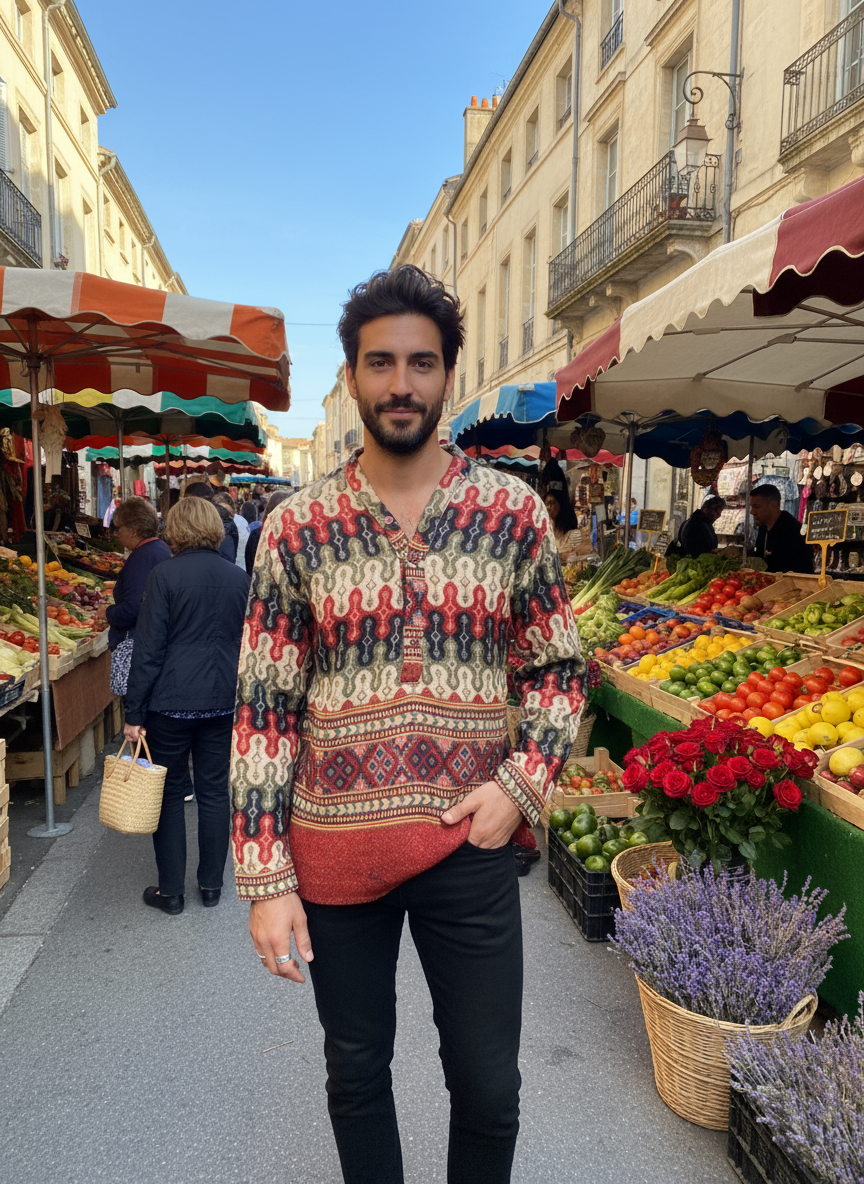 Handcrafted warm Kurta / Shirt # 75981