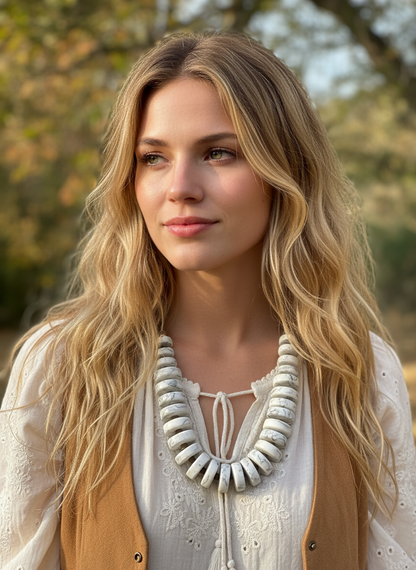 BOHEMIAN STYLE HANDCRAFTED SPIRAL NECKLACE # 2247