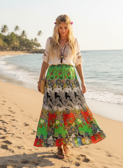 BOHEMIAN STYLE HANDCRAFTED COTTON SKIRTS #1952