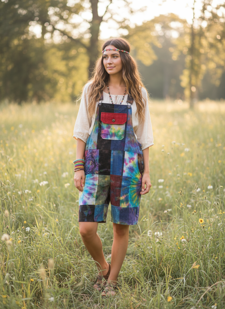 Handcrafted Cotton Overall Shorts  #431447