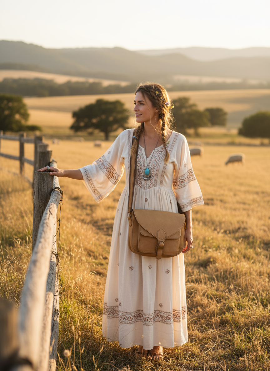 BOHEMIAN STYLE HANDCRAFTED GENUINE LEATHER BAGS #20651