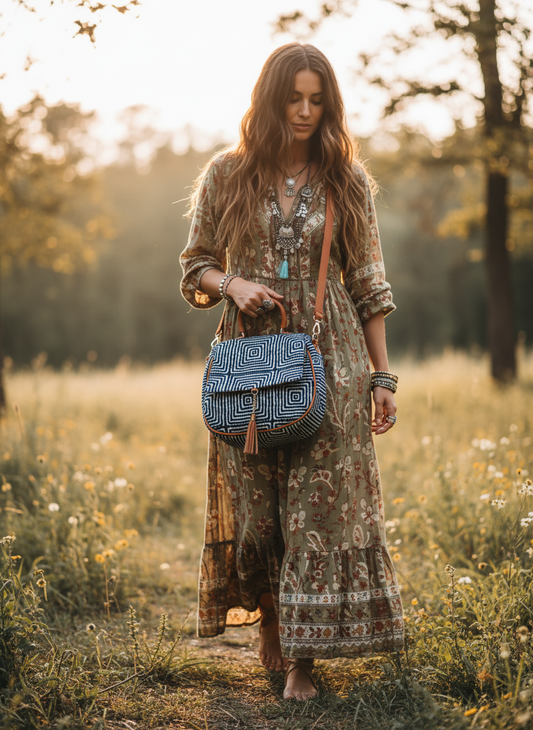 BOHEMIAN STYLE HANDCRAFTED HANDBAG # 3357
