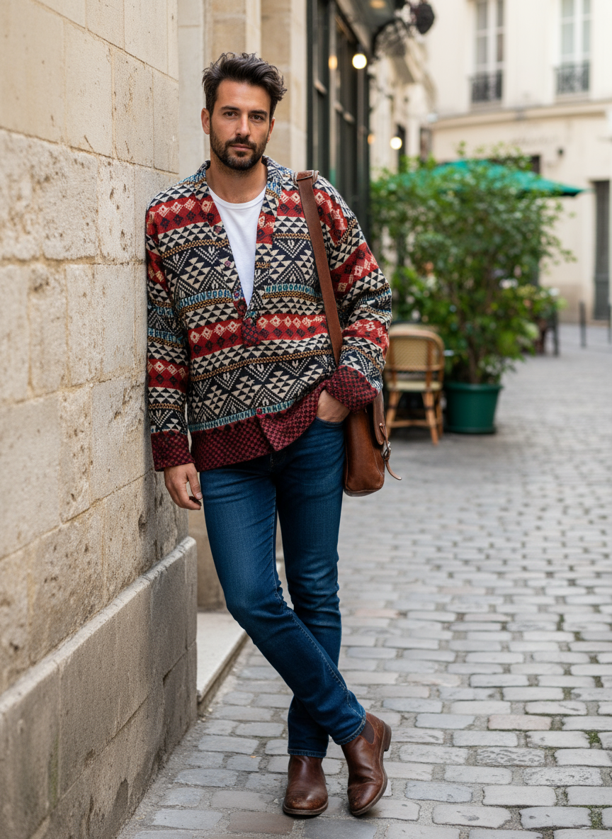 Handcrafted warm Kurta / Shirt # 75980