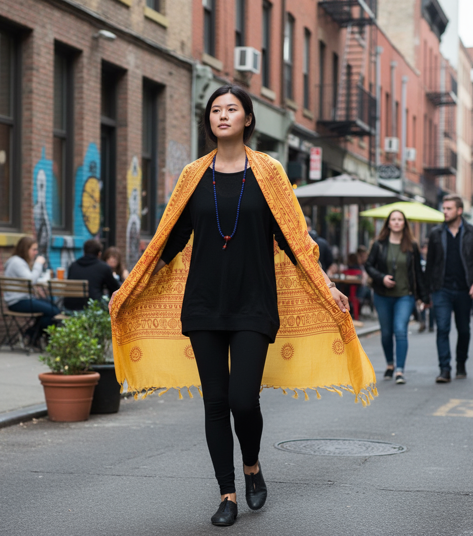 Bohemian style handcrafted Genuine Cotton Om scarves # 722