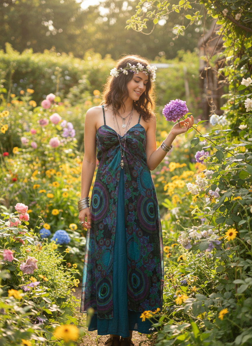 HANDCRAFTED COTTON TRANCE DRESS #57533