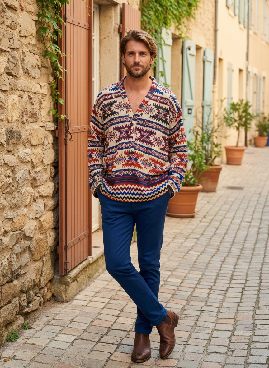 Handcrafted warm Kurta / Shirt # 75982