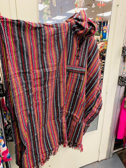 Boho handcrafted Hoodie UNISEX Gheri poncho #017414
