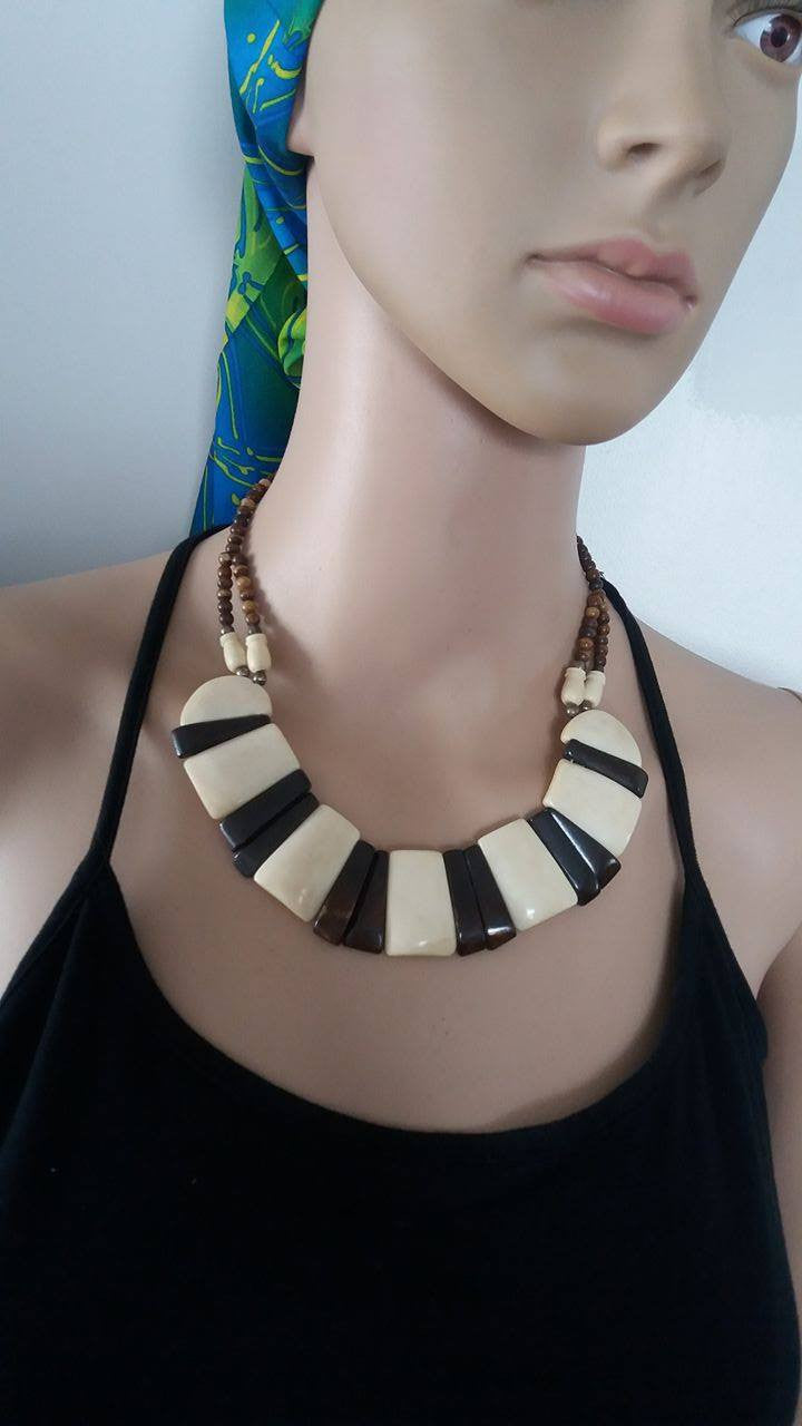 BOHEMIAN STYLE HANDCRAFTED BONE  NECKPIECE