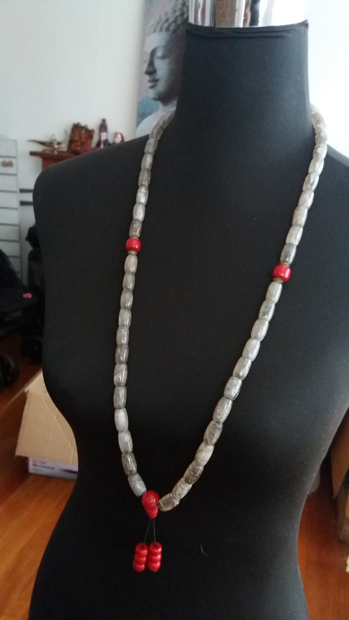 Bohemian style handcrafted resin beads mala