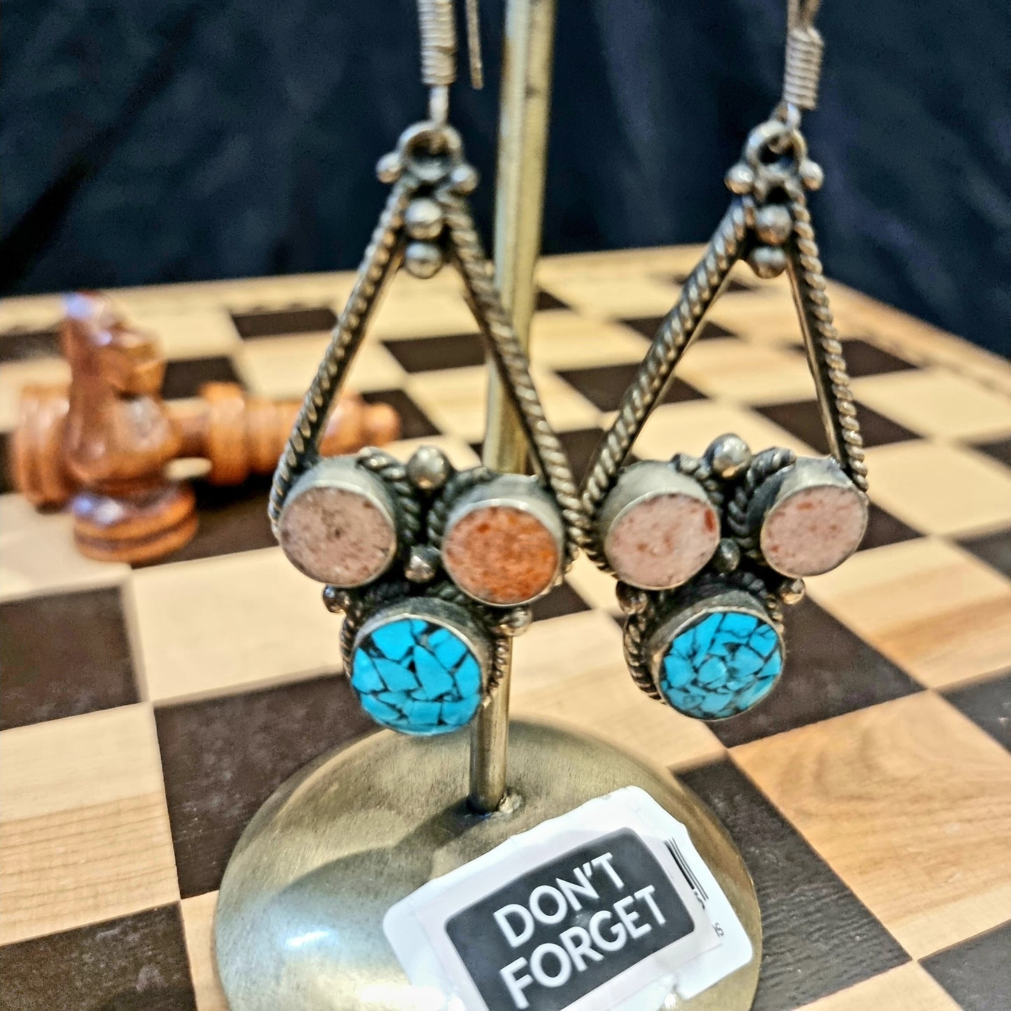 Bohemian style handcrafted Tibetan earrings #2203