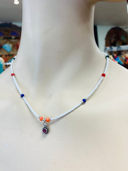 BOHEMIAN STYLE HANDCRAFTED BEADS NECKLACE # 78