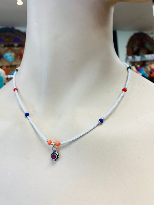 BOHEMIAN STYLE HANDCRAFTED BEADS NECKLACE # 78