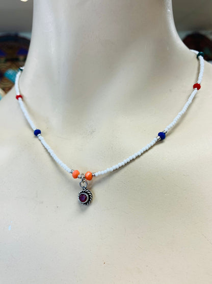 BOHEMIAN STYLE HANDCRAFTED BEADS NECKLACE # 78