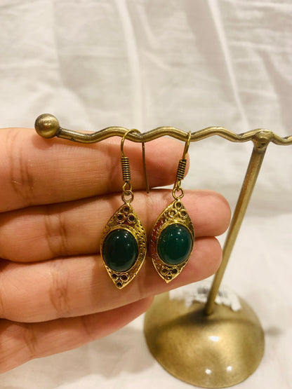 BOHEMIAN STYLE HANDCRAFTED BRASS EARRINGS #55